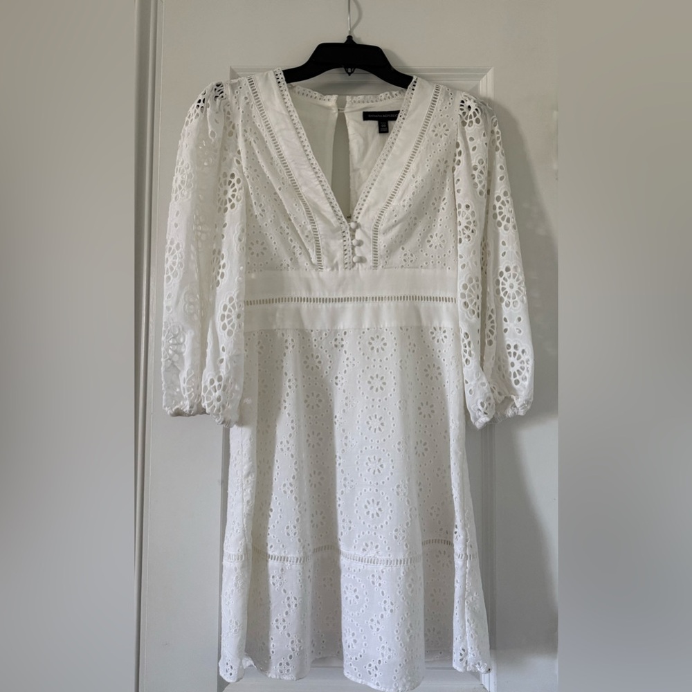 Banana Republic White Tiered V-Neck Sundress